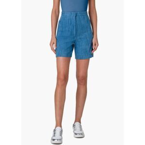 AKRIS PUNTO Filia High Waist Denim Blue Bermuda Shorts Size 14